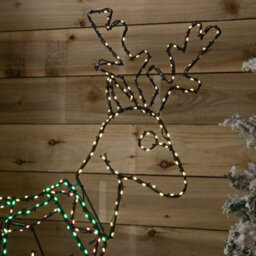 Samuel Alexander 1.4M X 86Cm Light Up Flexibrights Standing Christmas Reindeer With 420 Multi-Coloured Leds - thumbnail 8