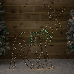 Samuel Alexander 1.4M X 86Cm Light Up Flexibrights Standing Christmas Reindeer With 420 Multi-Coloured Leds - thumbnail 1