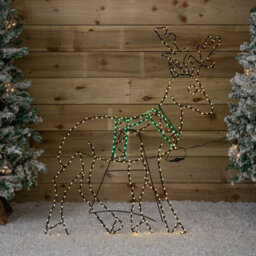 Samuel Alexander 1.4M X 86Cm Light Up Flexibrights Standing Christmas Reindeer With 420 Multi-Coloured Leds - thumbnail 5