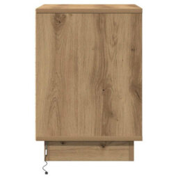 Berkfield Bedside Cabinet With Led Lights Artisan Oak 39X34,5X50 Cm - thumbnail 7