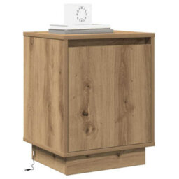 Berkfield Bedside Cabinet With Led Lights Artisan Oak 39X34,5X50 Cm - thumbnail 3