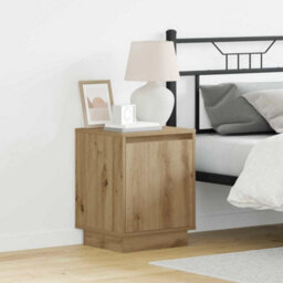 Berkfield Bedside Cabinet With Led Lights Artisan Oak 39X34,5X50 Cm - thumbnail 1