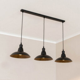 Valuelights Civic Matte Black 3 Drop Diner Bar Matte Black Ceiling Pendant Light With Bulbs - thumbnail 1
