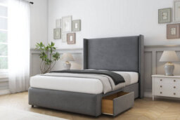 "Sloomy Stratford Armour Coniston Divan Bed No Drawers With 54"" Wingback Headboard & 12"" Footboard 2'6 Small Single" - thumbnail 4
