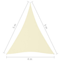 Berkfield Sunshade Sail Oxford Fabric Triangular 4X5X5 M Cream - thumbnail 6