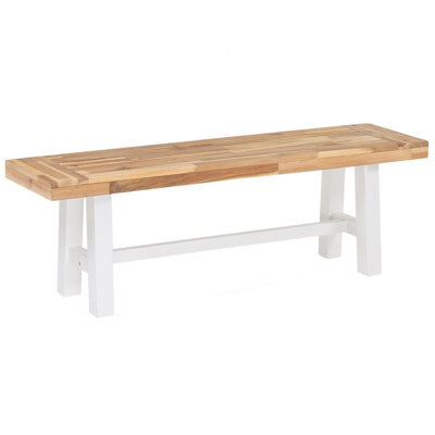 Beliani Garden Bench Scania 140 Cm Acacia Wood White - image 1