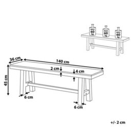Beliani Garden Bench Scania 140 Cm Acacia Wood White - thumbnail 3