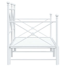 Berkfield Daybed With Trundle Without Mattress White 90X200 Cm Steel - thumbnail 7