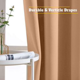 Aspire Homeware Beige Plain Blackout Curtains Room Darkening Pencil Pleat Curtain Pair (W) 228Cm X (D)228Cm With Tie Back Pair - thumbnail 6