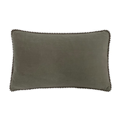 Furn. Cosmo Pom-Pom Rectangular Velvet Cushion Cover