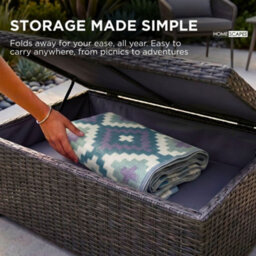 Homescapes Mia Aztec Blue Outdoor Rug, 240 X 300 Cm - thumbnail 3