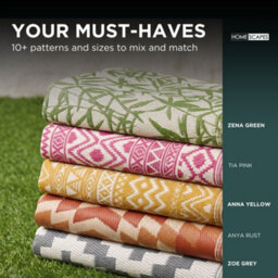 Homescapes Mia Aztec Blue Outdoor Rug, 240 X 300 Cm - thumbnail 7