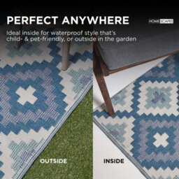 Homescapes Mia Aztec Blue Outdoor Rug, 240 X 300 Cm - thumbnail 5