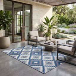 Homescapes Mia Aztec Blue Outdoor Rug, 240 X 300 Cm - thumbnail 8