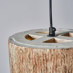 Valuelights Penn Natural Rustic Wooden Tree Log Cylinder Ceiling Light Shade - Complete With 6W Led Gls Light Bulbs 3000K - thumbnail 4