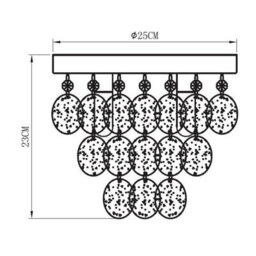 Harper Living Crystal Bathroom Ceiling Light 3Xg9 Cap Type Modern Water Resistant (Ip44) Circular Crystals - thumbnail 2