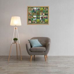 AK Frames 80X70Cm Oak Modern Multi Photo Frame With Emerald Mount - Holds 20 Apertures (18X) 6X4, (2X) 4X4 Photos - thumbnail 3