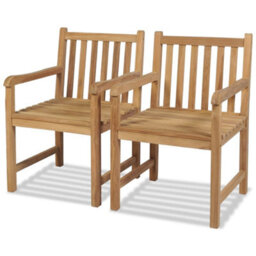 Berkfield Outdoor Chairs 2 Pcs Solid Teak Wood