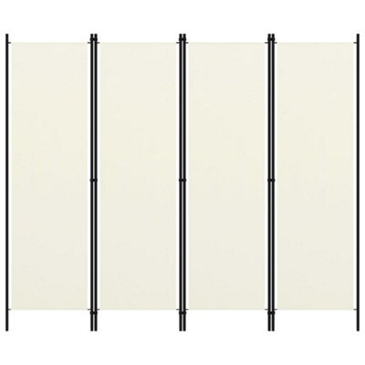Berkfield 4-Panel Room Divider Cream White 200X180 Cm - image 1
