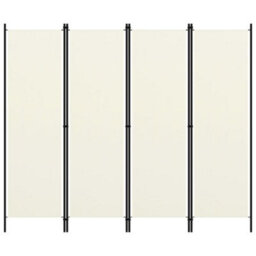 Berkfield 4-Panel Room Divider Cream White 200X180 Cm - thumbnail 1