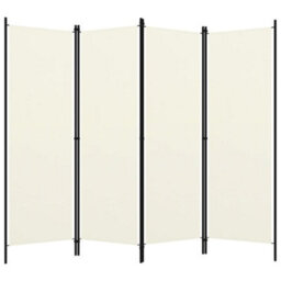 Berkfield 4-Panel Room Divider Cream White 200X180 Cm - thumbnail 2