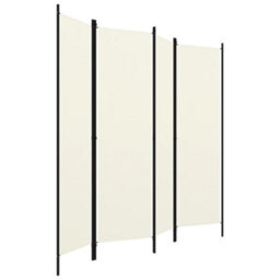 Berkfield 4-Panel Room Divider Cream White 200X180 Cm - thumbnail 3