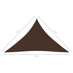 Berkfield Sunshade Sail Oxford Fabric Triangular 5X5X6 M Brown - thumbnail 6
