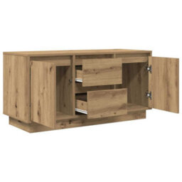 Berkfield Tv Cabinet With Led Lights Artisan Oak 100X41X50 Cm - thumbnail 6