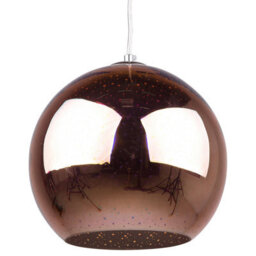 Wyld and Coco Auroralux Pendant Ceiling Lamp Copper-Plated Glass Globe With Starburst Glow - 25Cm X 118Cm - thumbnail 1