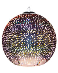 Wyld and Coco Auroralux Pendant Ceiling Lamp Copper-Plated Glass Globe With Starburst Glow - 25Cm X 118Cm - thumbnail 3