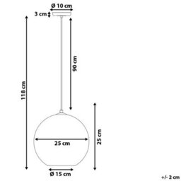 Wyld and Coco Auroralux Pendant Ceiling Lamp Copper-Plated Glass Globe With Starburst Glow - 25Cm X 118Cm - thumbnail 4