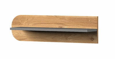 Arte Carini Contemporary Wall Shelf In Grey & Oak Nash - W700mm X H190mm X D170mm - image 1