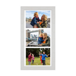 AK Frames 16X8 White Ash Modern Multi Photo Frame With White Mount - Holds 3 Apertures (3X) 7X5 Photos - thumbnail 1
