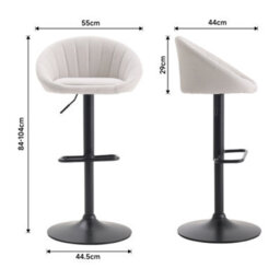 Living And Home Bar Stool Set Of 2 Beige Chic Swivel Breakfast Bar Stools With Footrest - thumbnail 5