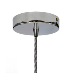 Duck Egg Blue Chancery Painted Dome Pendant Light With Nickel Lamp Holder And Grey Twisted Cable - Se Home - thumbnail 4