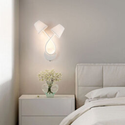 Harper Living Led Wall Lights With Toggle Switch, Indoor Wall Sconce Lamp With 2 Vintage Fabric Shade, 10W 580 Lm - thumbnail 2