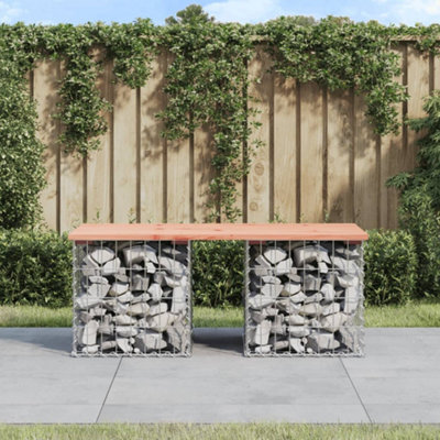 Berkfield Garden Bench Gabion Design 103X44X42 Cm Solid Wood Douglas - image 1