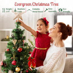 Evre Artificial Christmas Tree 5Ft 150Cm Extra Bushy 500 Tips Strong Metal Stand - 4/5/6/7/8 Ft Available - thumbnail 3