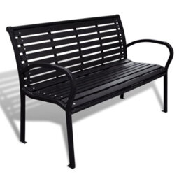Walplus Garden Bench 125 Cm Steel And Wpc Black - thumbnail 1