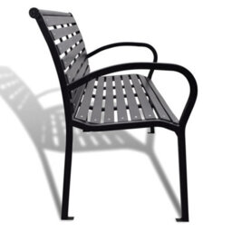 Walplus Garden Bench 125 Cm Steel And Wpc Black - thumbnail 4