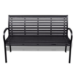 Walplus Garden Bench 125 Cm Steel And Wpc Black - thumbnail 2