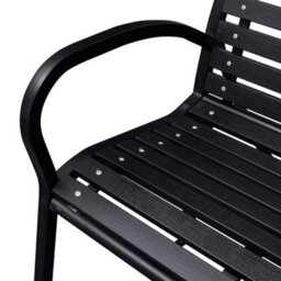 Walplus Garden Bench 125 Cm Steel And Wpc Black - thumbnail 3