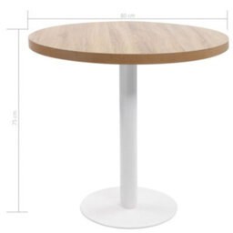 Berkfield Bistro Table Light Brown 80 Cm Mdf - thumbnail 5