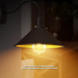 " Retro Rainproof Cone Shaped Shade Swan Neck Wall Sconce Fittings Metal Indoor Light Fitting For Bedroom Dinning Room" - thumbnail 2