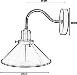 " Retro Rainproof Cone Shaped Shade Swan Neck Wall Sconce Fittings Metal Indoor Light Fitting For Bedroom Dinning Room" - thumbnail 5