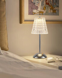 Harper Living Rechargeable Table Lamp, Bedside Reading Light Polished Chrome Finish, Cordless Touch Lamps For Bedroom Living Room - thumbnail 2