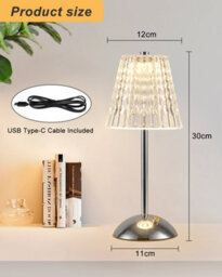 Harper Living Rechargeable Table Lamp, Bedside Reading Light Polished Chrome Finish, Cordless Touch Lamps For Bedroom Living Room - thumbnail 8