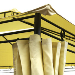 Charles Bentley 3M X 4M Steel Art Beige Gazebo With Side Curtains Marquee Tent - thumbnail 4
