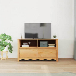 "Berkfield Tv Cabinet ""drammen"" 99X43X55 Cm Solid Wood Pine" - thumbnail 4