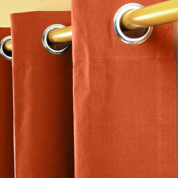 Homescapes Cotton Plain Burnt Orange Ready Made Eyelet Curtain Pair, 137 X 228Cm - thumbnail 3